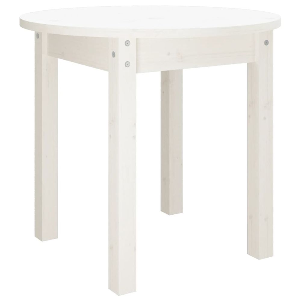 Vidaxl Konferenčný stolík biely Ø 45x40 cm borovicový masív